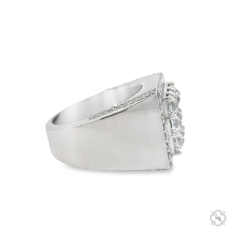 Upside Down Diamond Ring Side View - Asscher Cut