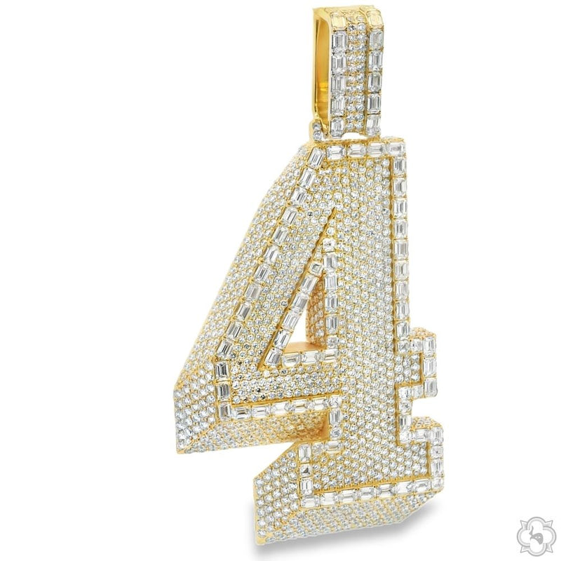 Custom Made Number 4 Diamond Pendant 70472 - Image 2