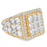 14K Gold UpSide Down Asscher Lab-Grown Diamond Birthday Pinky Ring 70474