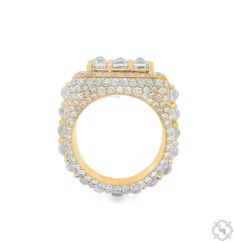 Men's Upside Down Asscher Diamond Pinky Ring 14K Gold | TraxNYC