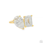 The Toi et Moi Emerald and Pear Engagement Ring 70476 - Image 2