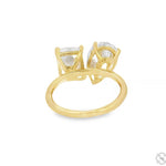 The Toi et Moi Emerald and Pear Engagement Ring 70476 - Image 5