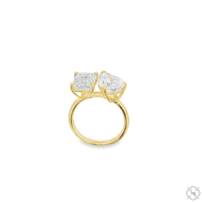 The Toi et Moi Emerald and Pear Engagement Ring 70476 - Image 7