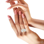 The Toi et Moi Emerald and Pear Engagement Ring 70476 - Image 9