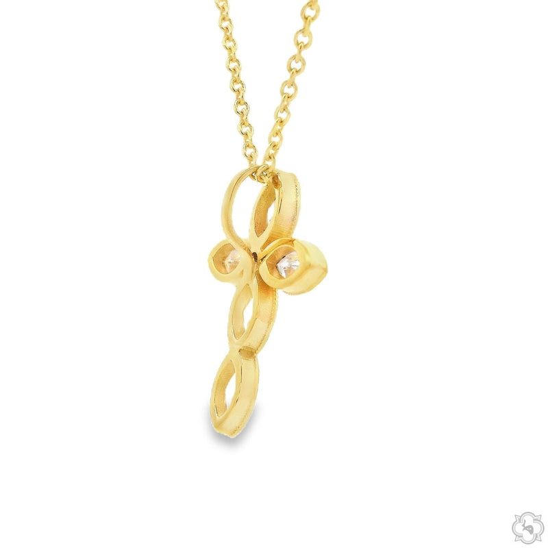 14K Gold Divine Marquise Lab-Grown Diamond Cross Mini, photo 4 of 7