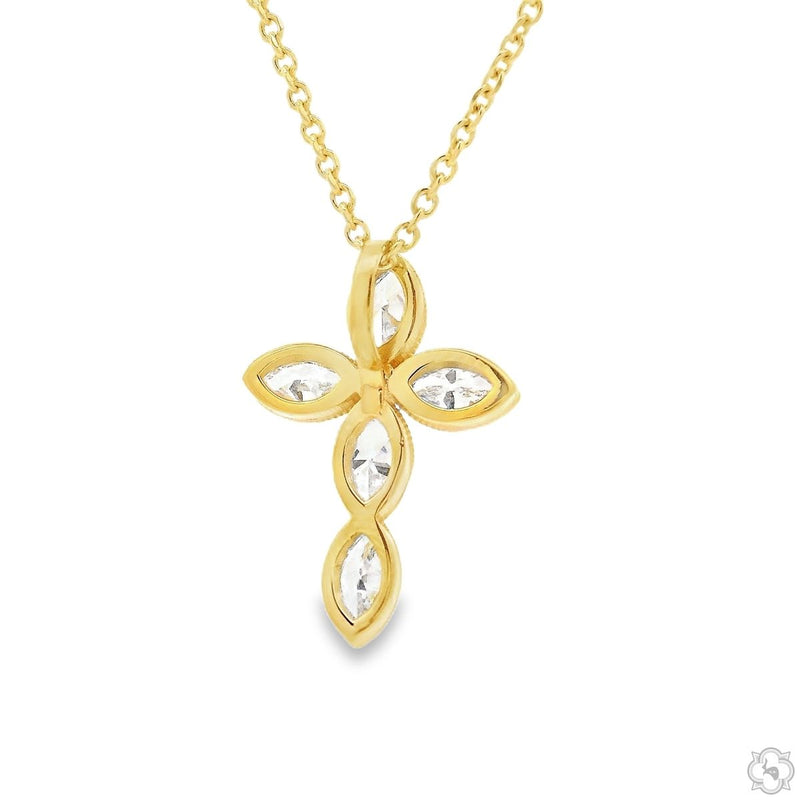 14K Gold Divine Marquise Lab-Grown Diamond Cross Mini, photo 5 of 7