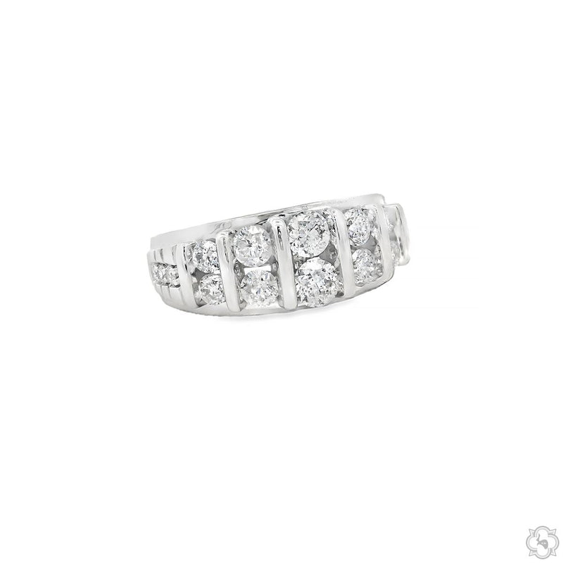 10K Gold Double Row Diamond Band Ring, photo 2 of 5