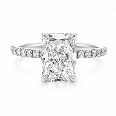 Radiant engagement rings