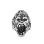 Silver Gorilla Head Ring