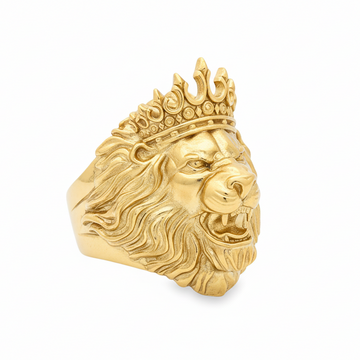 Royal Lion Head Ring in 14K gold