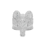 Silver Ram Head Statement Ring 