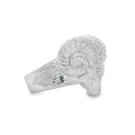Silver Ram Head Statement Ring 