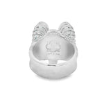 Silver Ram Head Statement Ring 