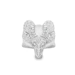 Silver Ram Head Statement Ring 