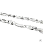 925 silver Figaro chain with polished, elongated oval links and secure lobster clasp.
