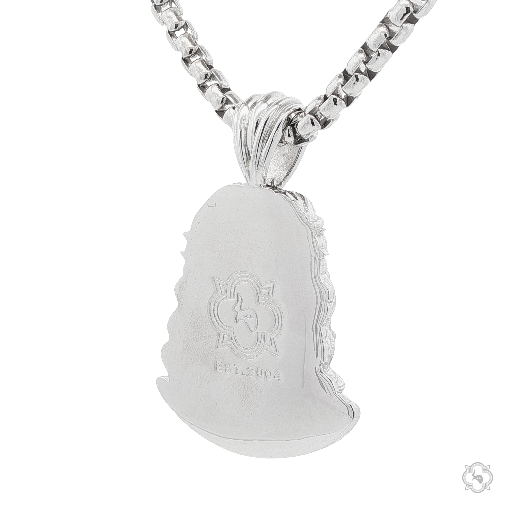 925 Silver Jesus Pendant with Heavy Round Box Chain Set 71185 |