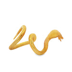 24k gold cobra-shaped ring with textured scales and detailed head design.