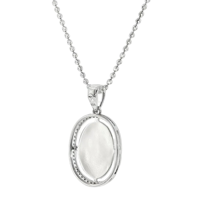 LIMITED Prong Diamond Jesus Pendant & Moon cut chain  71403