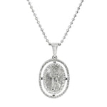 LIMITED Prong Diamond Jesus Pendant & Moon cut chain  71403