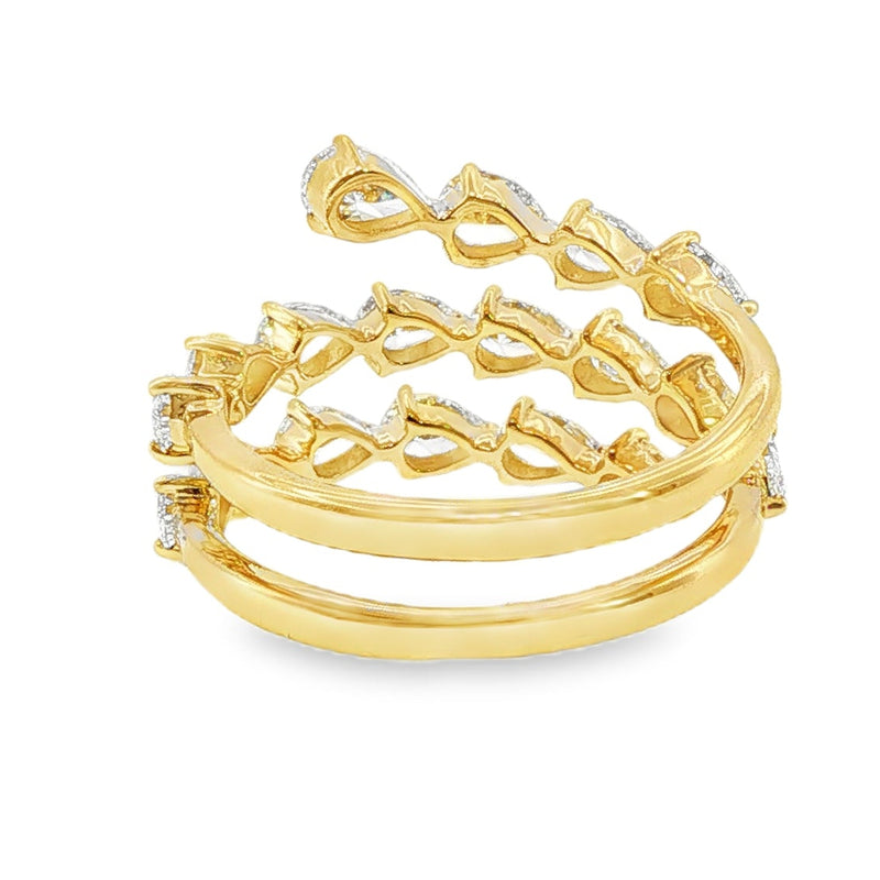 14K Pear Diamond Spiral Ring 71437