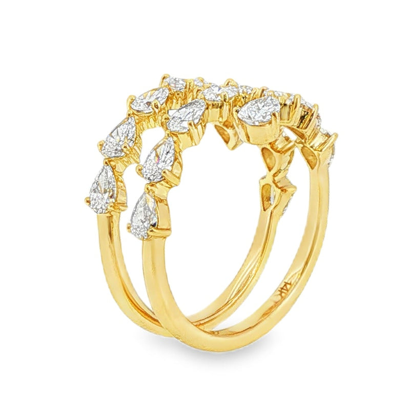14K Pear Diamond Spiral Ring 71437