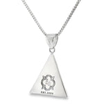 .925 Silver Pyramid of Giza Diamond Pendant Set With Franco Cuban Chain 71444