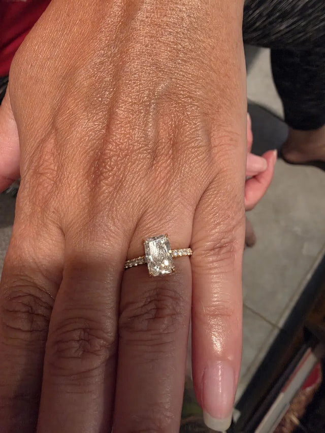 Corey G. wearing the 14K Gold Everlight Radiant Lab-Grown Diamond Engagement Ring 2 Ct 71791