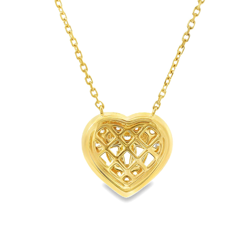 18K Gold Heart Baguette Diamond Necklace 67914 - Image 6
