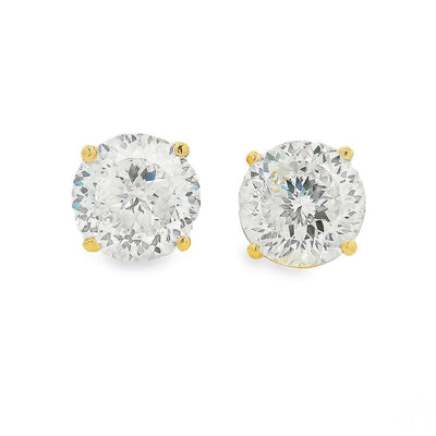 14K Gold 8 Ctw Portuguese-Cut Lab-Grown Diamond Studs