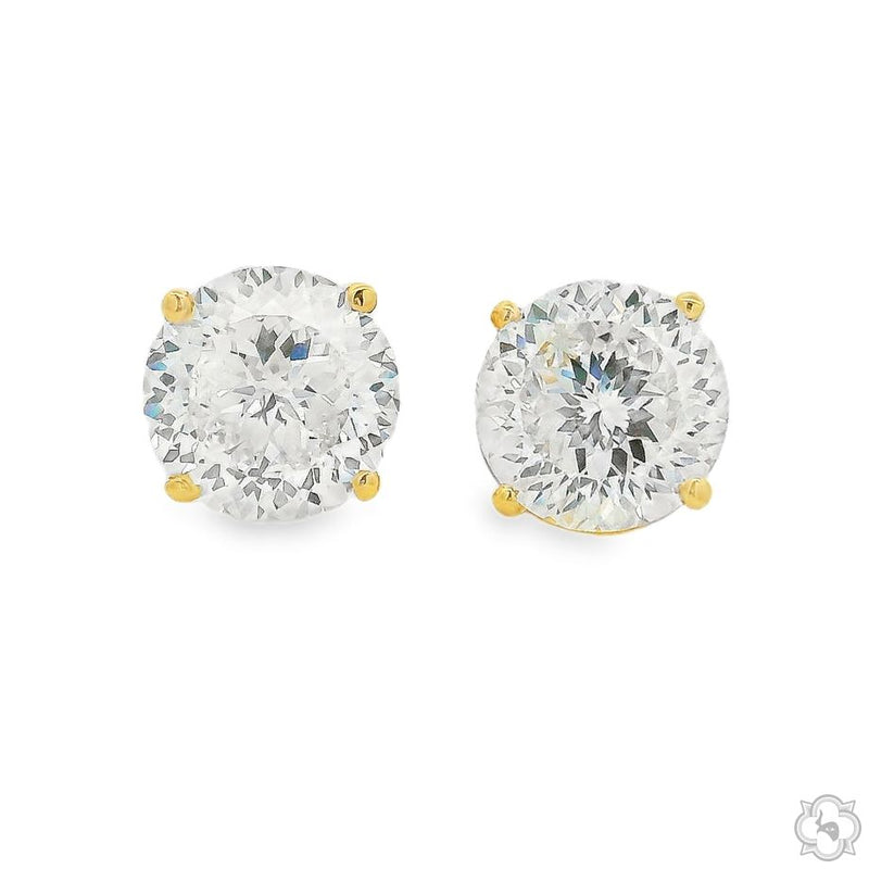 14K Gold 8 Ctw Portuguese-Cut Lab-Grown Diamond Studs, photo 5 of 18