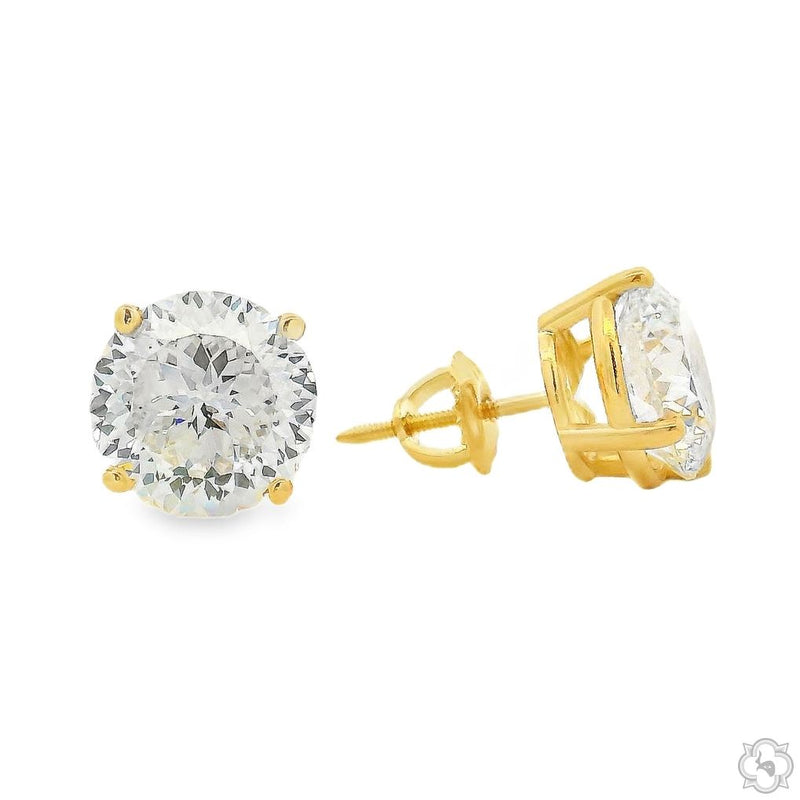 14K Gold 8 Ctw Portuguese-Cut Lab-Grown Diamond Studs, photo 3 of 18