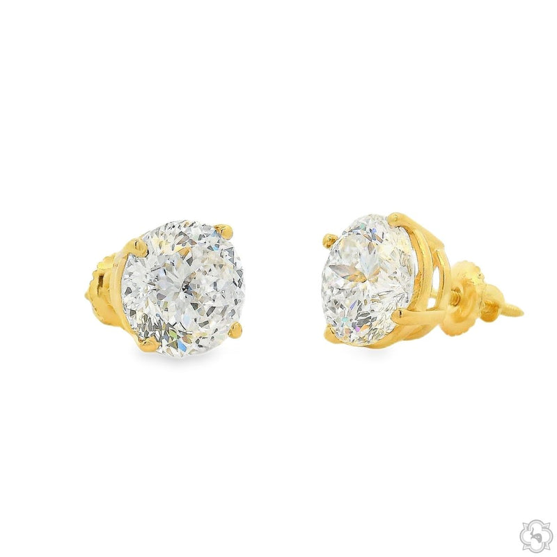 14K Gold 8 Ctw Portuguese-Cut Lab-Grown Diamond Studs, photo 11 of 18