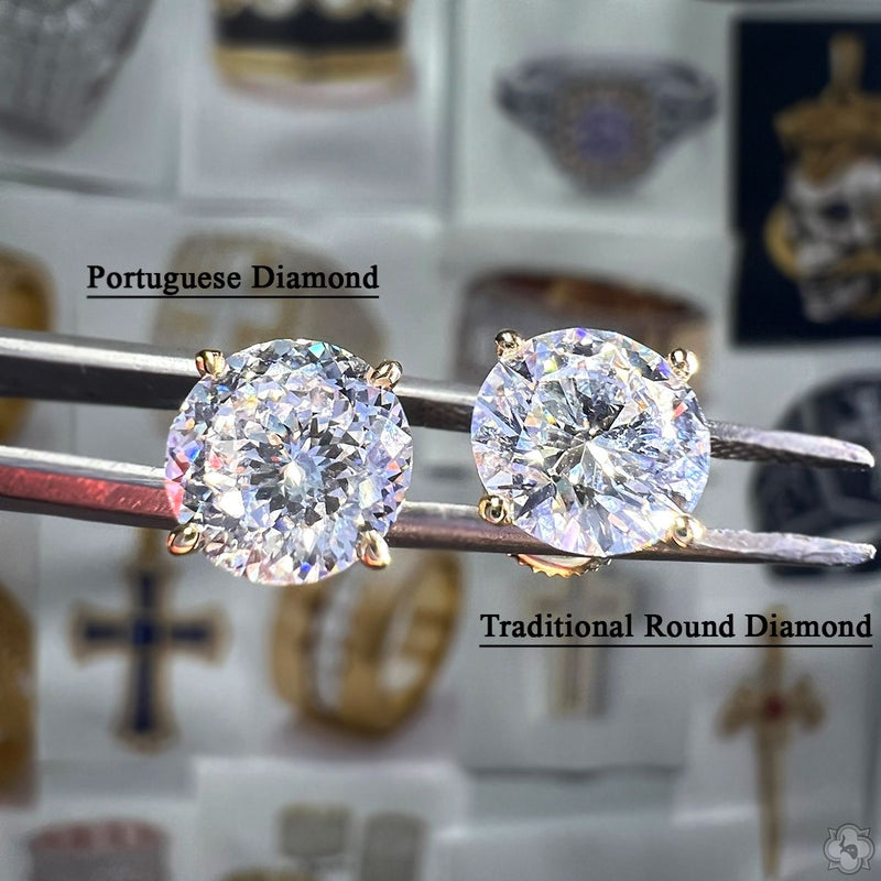 14K Gold 8 Ctw Portuguese-Cut Lab-Grown Diamond Studs, photo 17 of 18