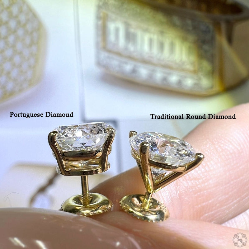 14K Gold 8 Ctw Portuguese-Cut Lab-Grown Diamond Studs, photo 18 of 18