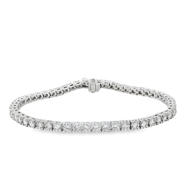Platinum diamond tennis bracelet – view 1 of 7, TraxNYC item 71093
