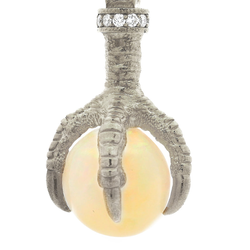 Silver Eagle Claw Opal Pendant, view 4