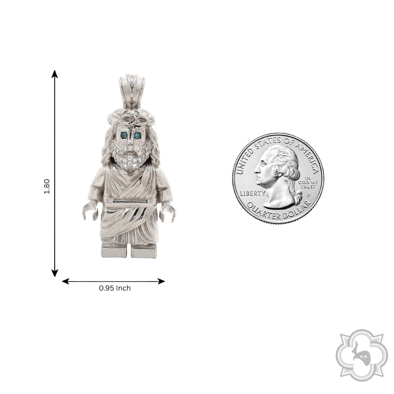 TraxNYC Block Jesus Pendant .925 Silver 70914