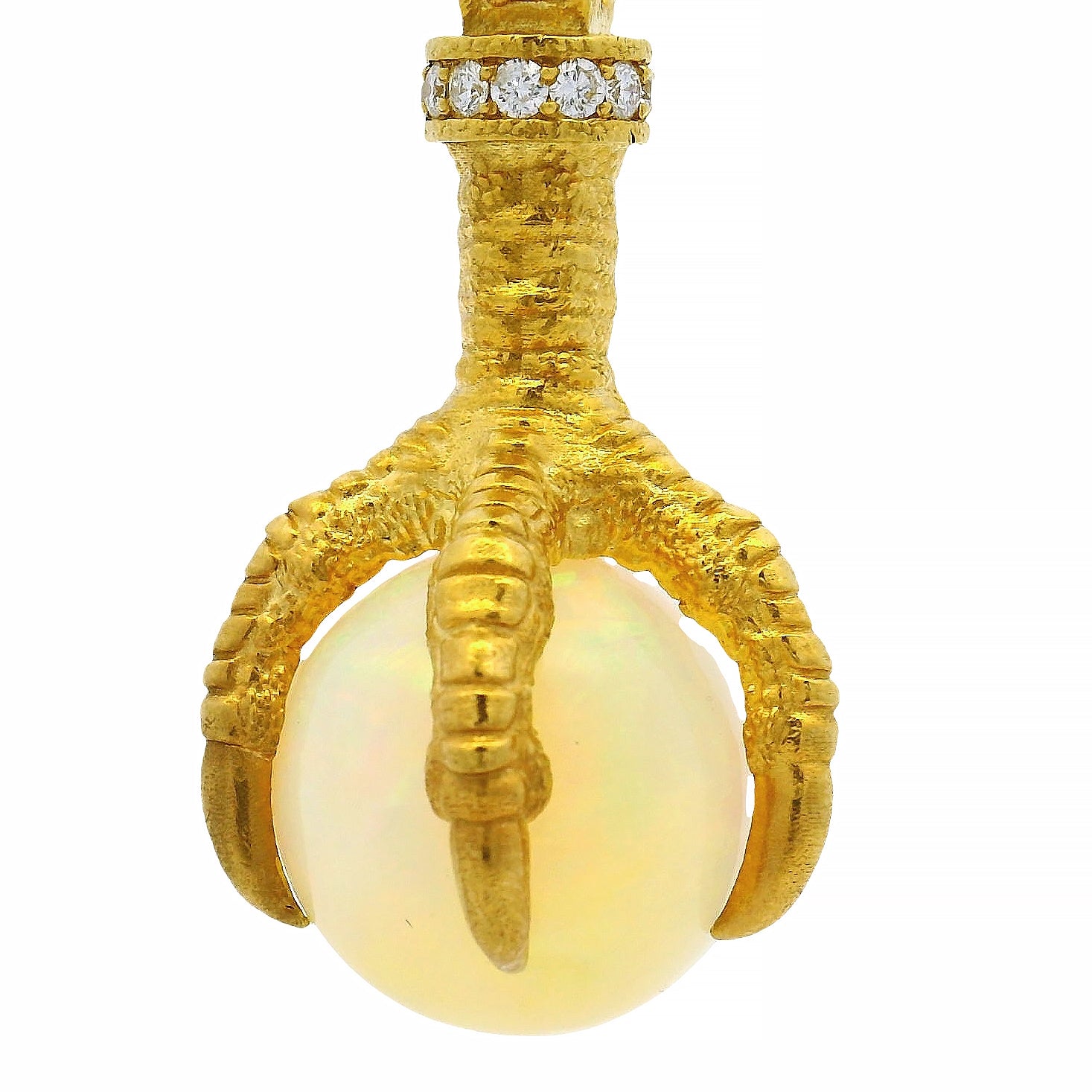 14k Gold Eagle Claw Opal Pendant 70966 | TraxNYC