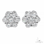 Round Cut Stud Flower Earrings 305