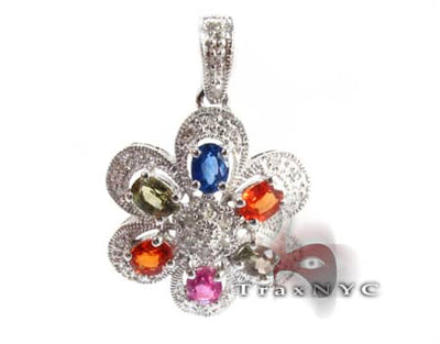 Multi Colored Gemstone Pendant 9058 - Image 1