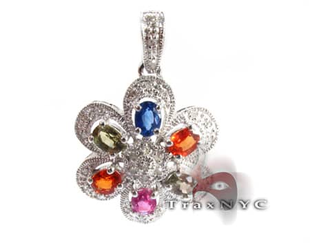 Multi Colored Gemstone Pendant 9058 - Image 1