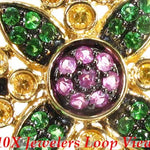 Ladies Flower Gemstone Cross 9063 - Image 3