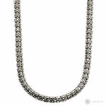 925 silver 5mm iced link chain, polished finish, 24-inch men's necklace.