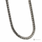 925 silver 5mm iced link chain, polished finish, 24-inch men's necklace.