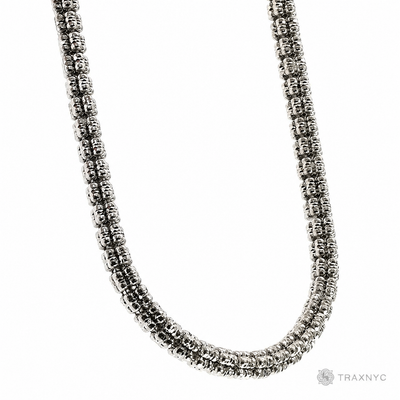 925 silver 5mm iced link chain, polished finish, 24-inch men's necklace.