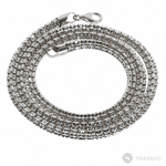925 silver 5mm iced link chain, polished finish, 24-inch men's necklace.