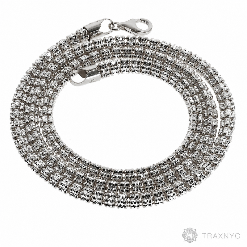 925 silver 5mm iced link chain, polished finish, 24-inch men's necklace.