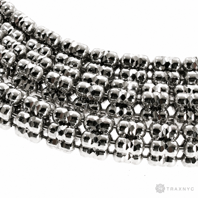 925 silver 5mm iced link chain, polished finish, 24-inch men's necklace.