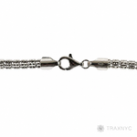 925 silver 5mm iced link chain, polished finish, 24-inch men's necklace.