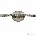 925 silver 5mm iced link chain, polished finish, 24-inch men's necklace.